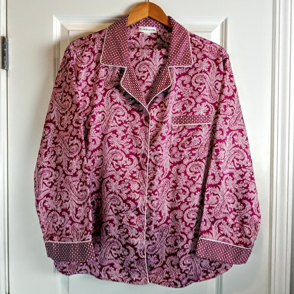 Miss Elaine Magenta Paisley Pajama Top